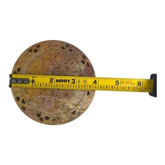 Vintage Marble Coasters set of 4 4" Handcrafted Stone Drink Set Southwest Rustic - Picture 7 of 16